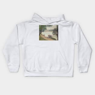 Gray weather, Grande Jatte by Georges-Pierre Seurat Kids Hoodie